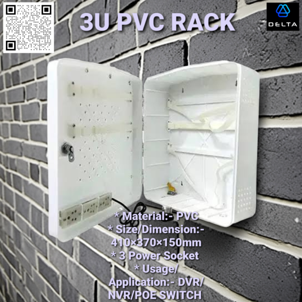 Cctv 3u pvc rack for dvr/ nvr/poe switch use